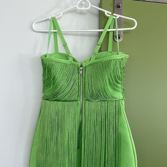 Neon green fringe dress - Picture 3 of 8